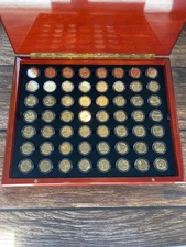 First Commemorative Mint Set 56 U.S. Quarters 1999-2009 In Wooden Display Case