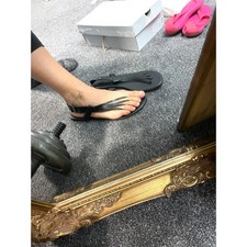 Sexy Black Strappy Summer Sandals No Toe