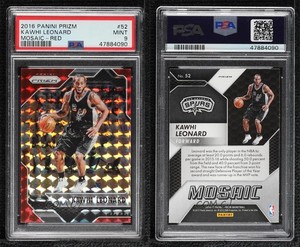 2016-17 Panini Prizm Mosaic Red Kawhi Leonard #52 PSA 9 MINT