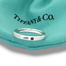 Authentic Tiffany & Co Elsa Peretti - Ruby Ring- Silver Band- UK SIZE K 1/2