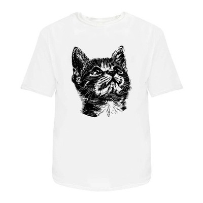 Unisex T-Shirt ''Cute Kitten Look Up'' - 100% Baumwolle (S-XXL) (TA060900)