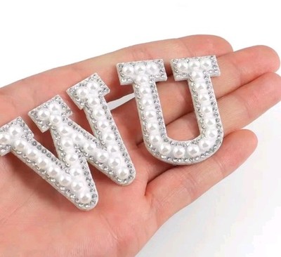 Alnicov 26 Pezzi Lettera con Strass Patch AZ Alphabet Applique 3D