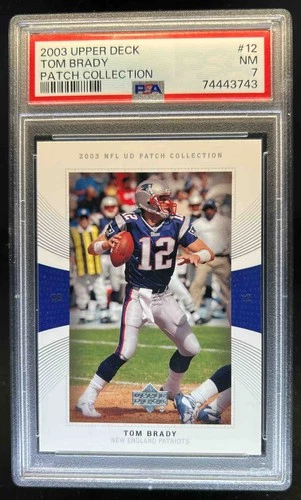 2003 Upper Deck Patch Collection Tom Brady #12 Patriots PSA 7