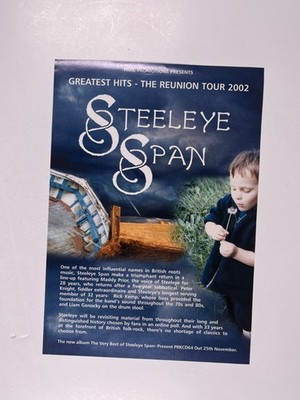 Steeleye Span Flyer Handbill Original The Reunion Tour Promotion 2002