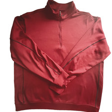 Nike Mens Golf 1/2 Zip Pullover L Therma-Fit Red Performance Athleisure