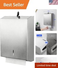 Lockable Stainless Steel Paper Towel Dispenser - Fits C-Fold and Multifold