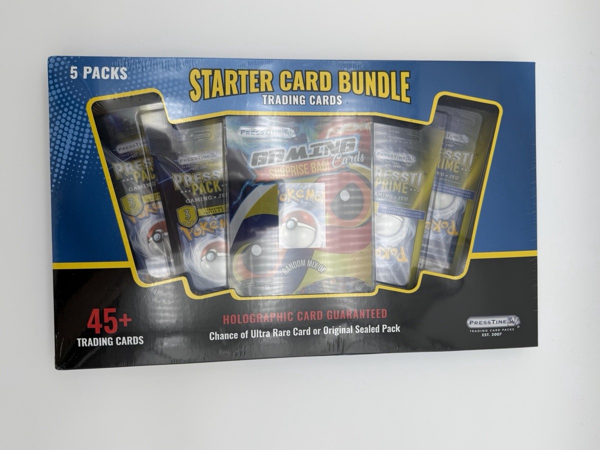 Presstine Starter Card Bundle Pokmon TCG Box 45+ Cards Holographic Guaranteed Presstine Starter Card Bundle Pokmon TCG Box 45+ Cards Holographic Guaranteed
