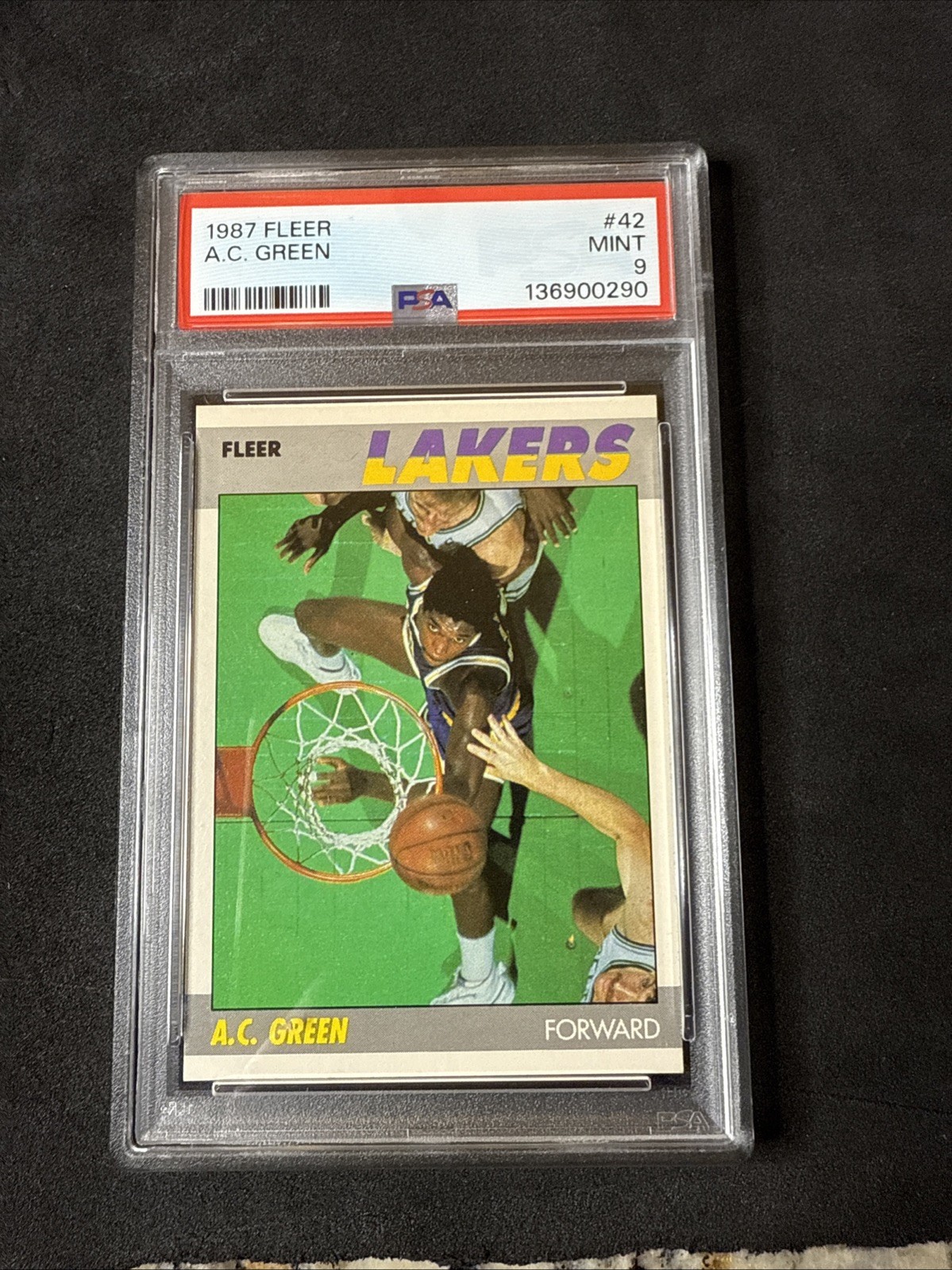 1987-88 Fleer - A.C. GREEN #42 (RC) PSA 9  Fresh Grade Clean Slab