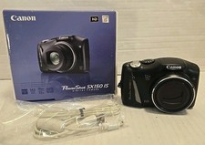Nice Canon Power Shot SX150 IS Black Digital Camera w Cord  Original Box