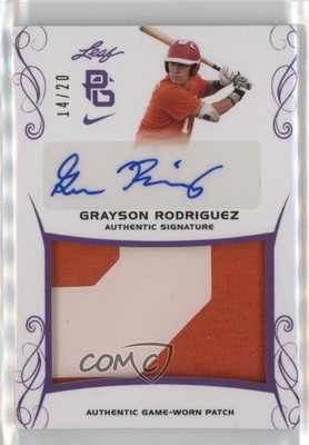 2017 Leaf Perfect Game National Showcase 14/20 Grayson Rodriguez Patch Auto 1c1