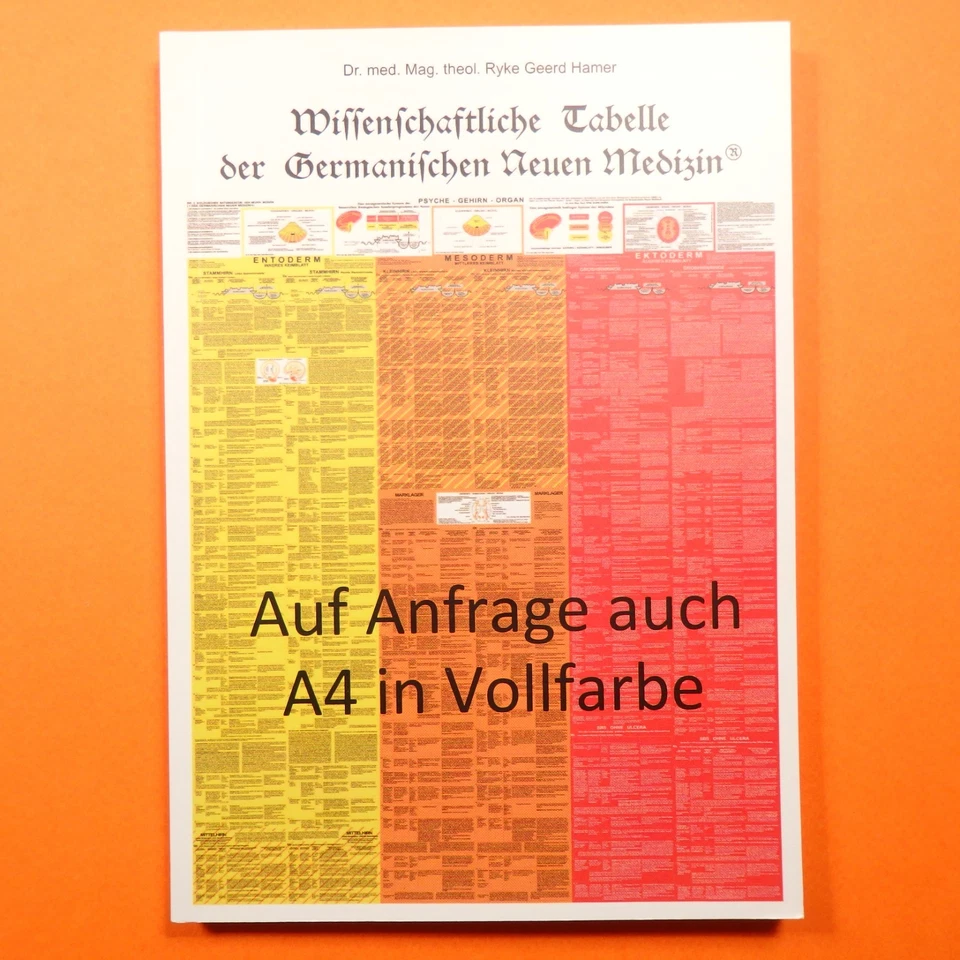 📖 DR. HAMER - Wissenschaftliche Tabelle der Germanischen Neuen Medizin * 2023 - Bild 2 von 3