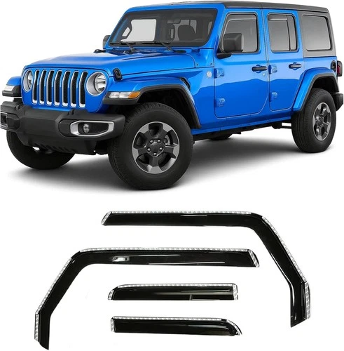 in-Channel Window Visors Deflectors Rain Guards for Jeep Wrangler JL 2018-2026