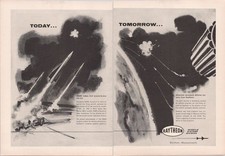 Vintage 1960 Raytheon HAWK Missile Systems 2pg Print Ad Aerospace Defense Art