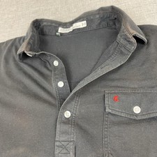 Criquet Polo Shirt Mens L Black Organic Cotton Pocket Short Sleeve Jersey