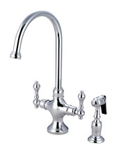 Kingston Brass KS176.ALBS Vintage 1.8 GPM 1 Hole Kitchen Faucet - - Chrome