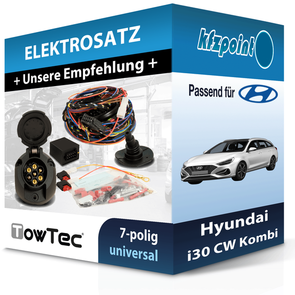 Towtec E-Satz 7Polig Universell Passend für Hyundai I30 CW Kombi PKW FP-image