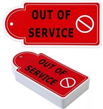 60 Out of Service Tags Equipment Repair Tags Kit Red Cardstock Maintenance Tags
