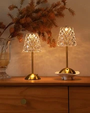 Set of 2 Rechargeable Cordless Table Lamps 窶・12 Inch Touch Control Desk Lamps...