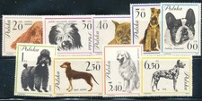POLAND-1963 SC # 1115-23 DOGS,-MNH