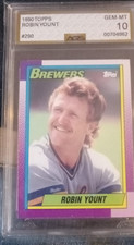 Topps 1990 Robin Yount #290 Brewers AGS Graded Base Set MLB Baseball Card