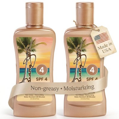 Sunscreen Tanning Lotion - SPF 4, PABA, Paraben, Gluten & Cruelty Free, Antio...