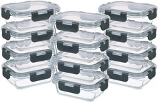 24-Piece Small Glass Food Storage Containers with Lids Airtight, 1.5 Cup Meal Pr