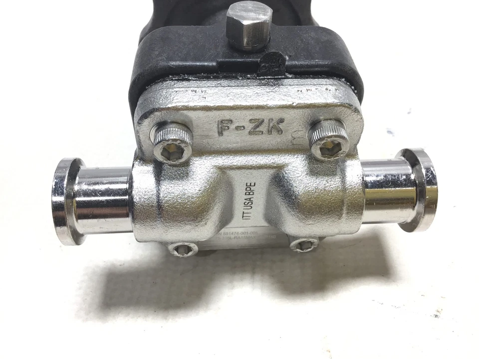 ITT F-ZK Sanitary Diaphragm Valve 150 PSI with 3/4" Sanitary Fitting - Image 3 of 4