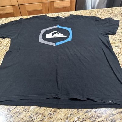 Quicksilver T-Shirt, Men s XL Short Sleeve Black With Mountain Wave Nice Cpx