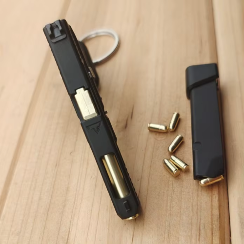 1:3 Mini Gun Keychain Shell Eject Bullets Pistol Shape Key Chain Tactical Keycha - Picture 6 of 6