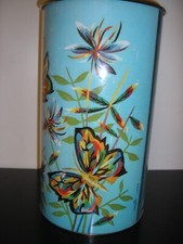 Corbeille a papier tôle lithographiée Vintage  " Papillons "-Lever St Martin .