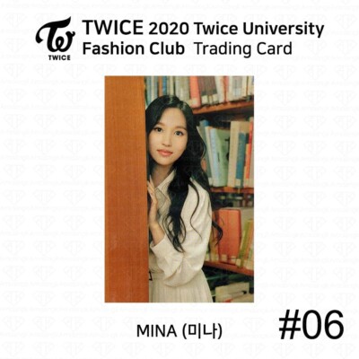 TWICE 2020 University Fashion Club Trading Card Photocard Mina