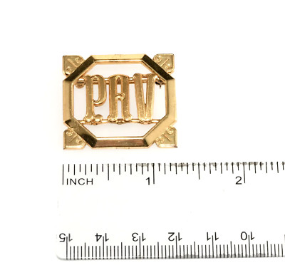 VTG 1930s Monocraft Click Its Pin Gold Plated Metal Brooch Monet PAV Initials