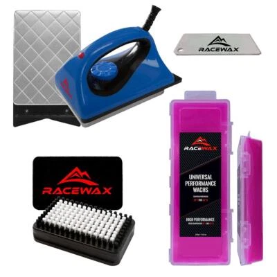 RaceWax Skiwax Set 4-teilig Wachsbügeleisen Wachs BaseBrush Nordic Alpin