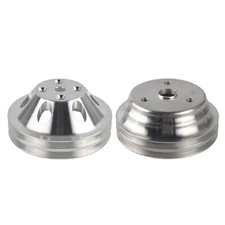 2 Groove Aluminum Long Water Pump Pulley For Small Block Chevy SBC 305 327 350