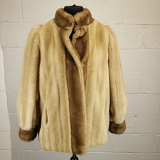 Astraka Faux Fur Jacket Tag Uk 18 Fits Uk 14 Womens Immaculate Retro Beige Tan