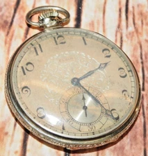 Elgin Streamline 14K Gold Filled 1925 17 Jewel Open Face Pocket Watch **WORKS**