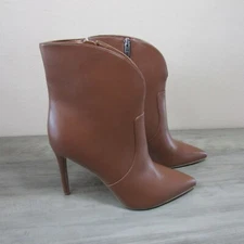 Nine West Women's 10 Tunes Tolate Pointed Toe Stiletto Booties - Brown