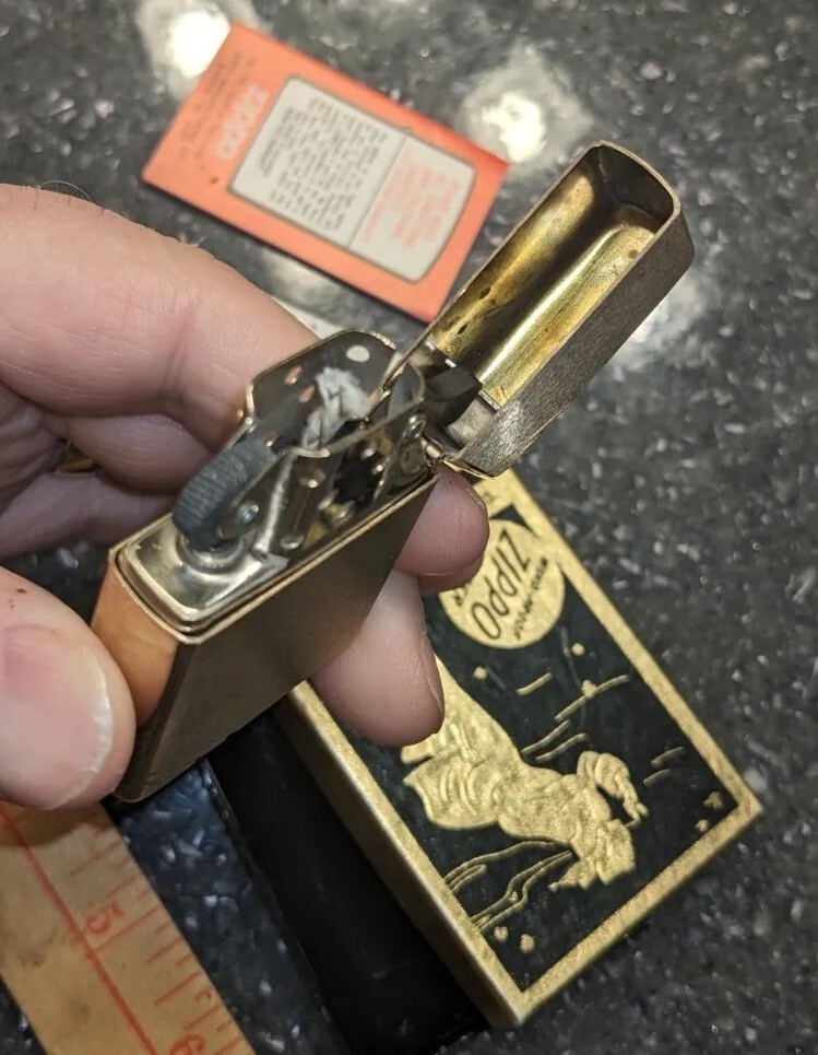 VINTAGE ZIPPO 1932-1982 COMMEMORATIVE SOLID BRASS LIGHTER, UNFIRED W/BOX, PAPERS VINTAGE ZIPPO 1932-1982 COMMEMORATIVE SOLID BRASS LIGHTER, UNFIRED W/BOX, PAPERS