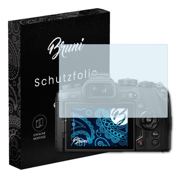 Bruni 2x Folie für Olympus E-M1 Mark II Schutzfolie Displayschutzfolie