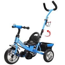 Spielwerk® Dreirad mit Schubstange Laufrad Lenkstange Kinderdreirad Baby