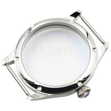 New 44mm Stainless Steel Watch Case Fit For ETA 6497 6498 Hand Winding Movement