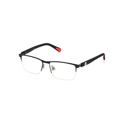 Moncle Frame Moncler ML 5164-H 002 Black Metal Semi Rim Optical Eyeglasses Frame 54 ...