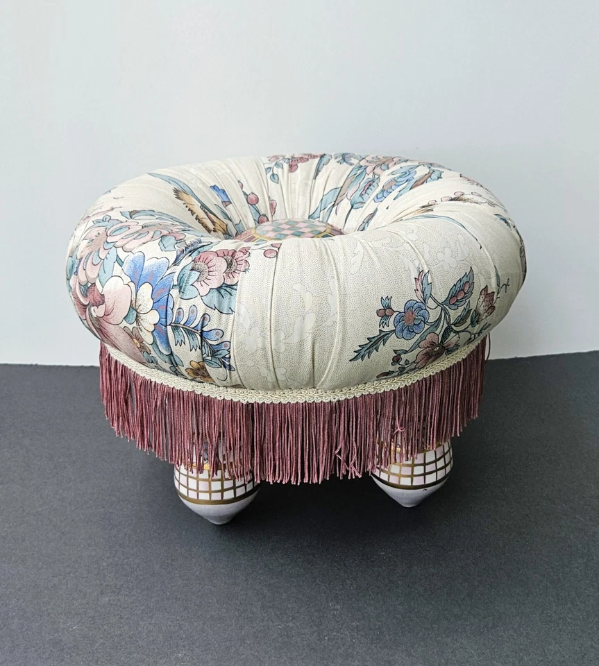 Vintage MacKenzie Childs? Tuffet Ottoman - Image 3 of 4