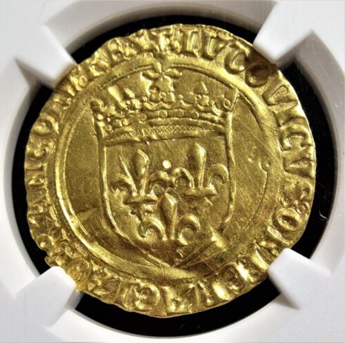 France: Louis XII gold Ecu d'Or au Soleil ND (1498-1515) au Details NGC - Picture 1 of 4