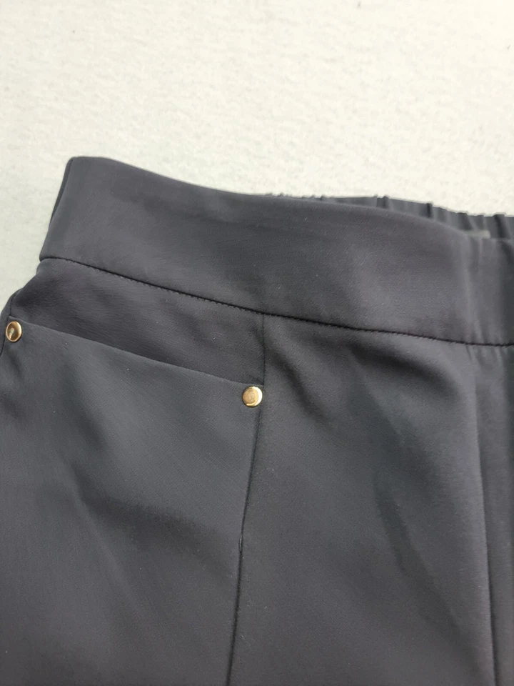 Calça feminina JM Collection M preta cintura média perna larga - Imagem 4 de 4