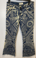 Free people Bali Discharge Jeans 28 tribal Print Shortened
