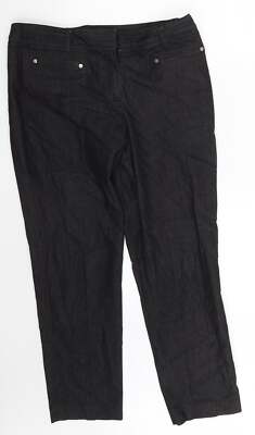 Larry Levine gerade Damenjeans schwarze Baumwollmischung Größe 12 L27