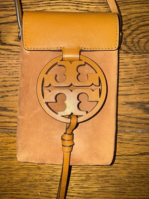 Tory Burch Miller Phone Crossbody Brown Leather
