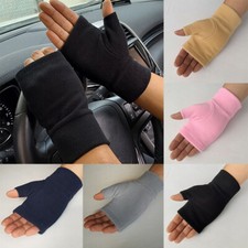 Warm Half Finger Fitness Gloves Man Women Fleece Fingerless Mittens Plain Color