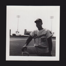 1965 Sandy Alomar Sr  BRAVES  UNSIGNED  3-1/2 x 3-5/8  Type 1 SNAPSHOT PHOTO #4